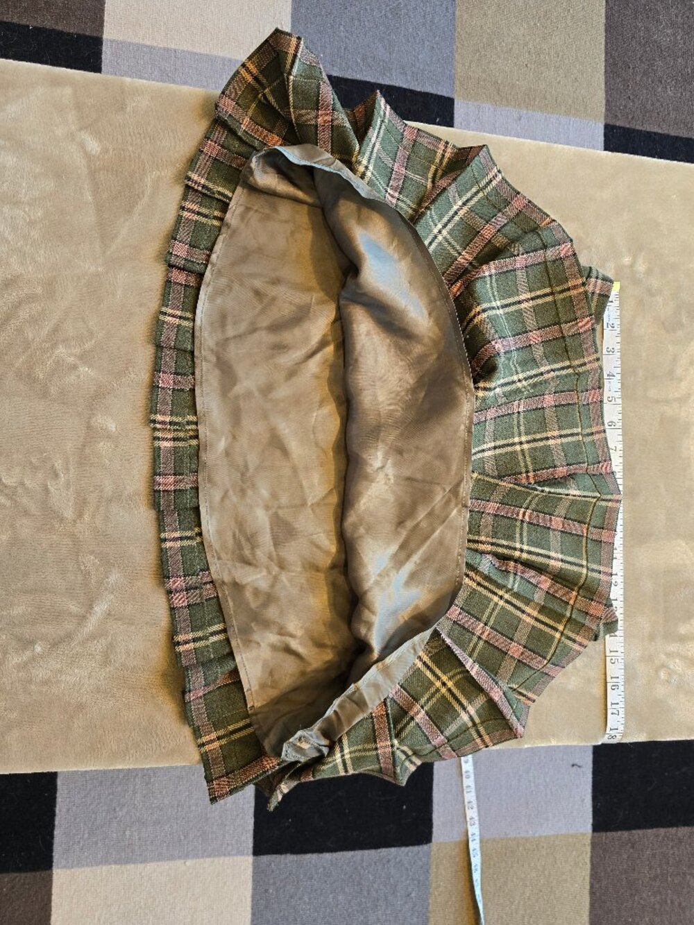Wilfred Aritzia Green & Brown Plaid Pleated Skirt Size 6 - Picture 6 of 8